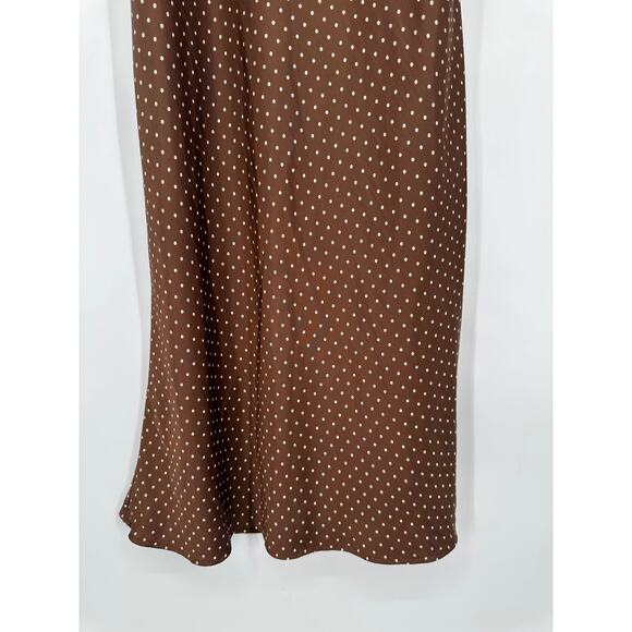 Ciao Lucia Leo Satin Midi Slip Dress Polka Dot Keyhole Tie Front Spaghetti Strap - Picture 6 of 12